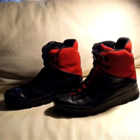 Prada Sport Skiskolaer Cord Combat Boots 